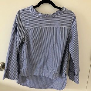 J crew blue stripe blouse